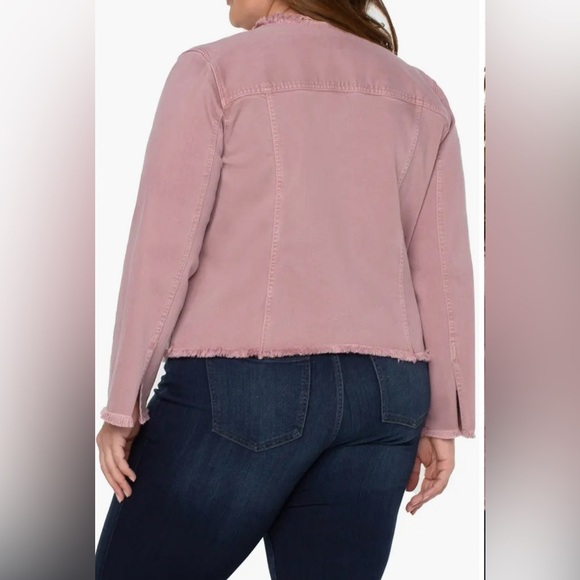 NWT Liverpool Classic Frayed Hem Denim Jacket Size 2X - Picture 2 of 6